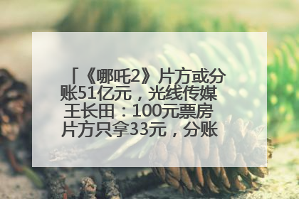 《哪吒2》片方或分账51亿元，光线传媒王长田：100元票房片方只拿33元，分账方式不合理