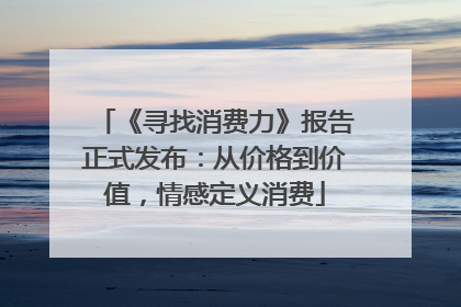 《寻找消费力》报告正式发布：从价格到价值，情感定义消费