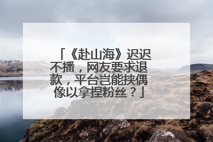 《赴山海》迟迟不播，网友要求退款，平台岂能挟偶像以拿捏粉丝？
