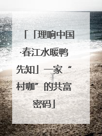 「理响中国·春江水暖鸭先知」一家“村咖”的共富密码