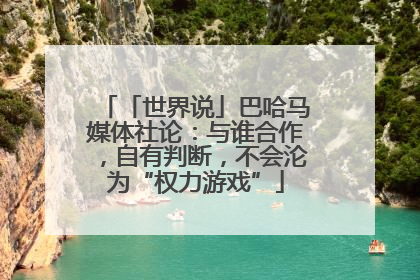 「世界说」巴哈马媒体社论：与谁合作，自有判断，不会沦为“权力游戏”