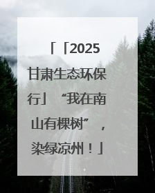 「2025甘肃生态环保行」“我在南山有棵树”，染绿凉州！