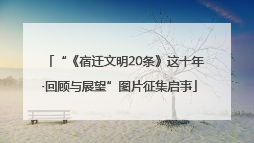 “《宿迁文明20条》这十年·回顾与展望”图片征集启事