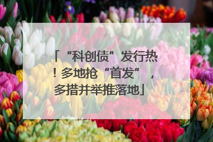 “科创债”发行热！多地抢“首发”，多措并举推落地
