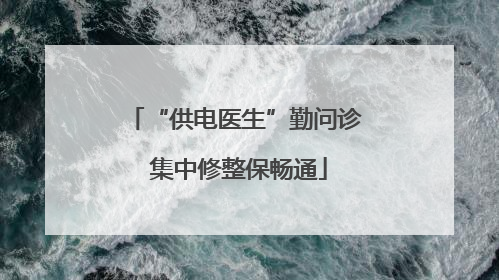 “供电医生”勤问诊 集中修整保畅通