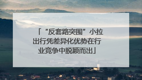 “反套路突围”小拉出行凭差异化优势在行业竞争中脱颖而出