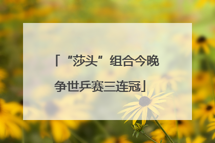 “莎头”组合今晚争世乒赛三连冠