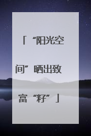 “阳光空间”晒出致富“籽”