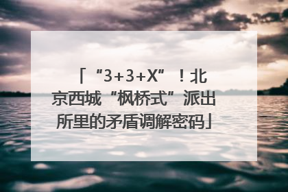 “3+3+X”！北京西城“枫桥式”派出所里的矛盾调解密码