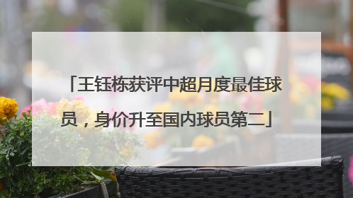王钰栋获评中超月度最佳球员，身价升至国内球员第二
