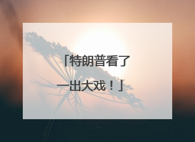 特朗普看了一出大戏！