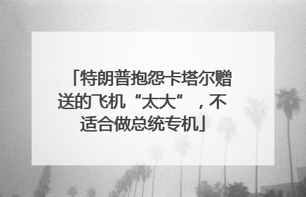 特朗普抱怨卡塔尔赠送的飞机“太大”，不适合做总统专机