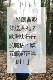 特朗普政策送大礼？欧洲央行行长喊话：欧元崛起正当时！