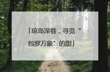 琼岛深巷，寻觅“包罗万象”的甜