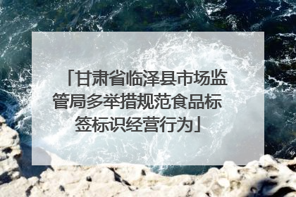 甘肃省临泽县市场监管局多举措规范食品标签标识经营行为