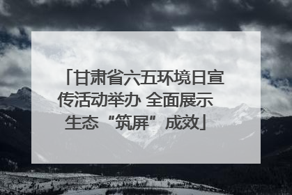 甘肃省六五环境日宣传活动举办 全面展示生态“筑屏”成效
