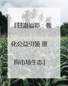 甘肃福彩：强化公益引领 重构市场生态