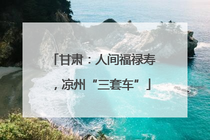 甘肃：人间福禄寿，凉州“三套车”