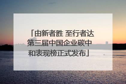 由新者胜 至行者达 第三届中国企业碳中和表现榜正式发布
