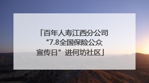 百年人寿江西分公司“7.8全国保险公众宣传日”进何坊社区