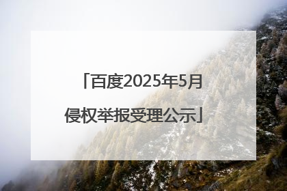 百度2025年5月侵权举报受理公示