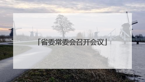 省委常委会召开会议