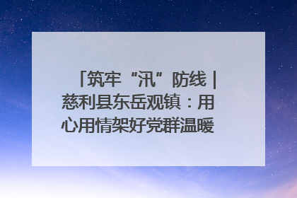 筑牢“汛”防线｜慈利县东岳观镇：用心用情架好党群温暖悠长的“连心桥”