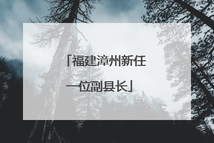 福建漳州新任一位副县长