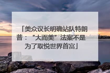 美众议长明确站队特朗普：“大而美”法案不是为了取悦世界首富