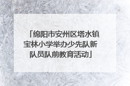 绵阳市安州区塔水镇宝林小学举办少先队新队员队前教育活动