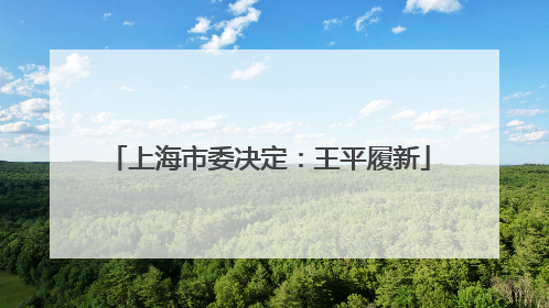 上海市委决定：王平履新
