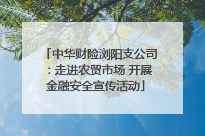 中华财险浏阳支公司：走进农贸市场 开展金融安全宣传活动