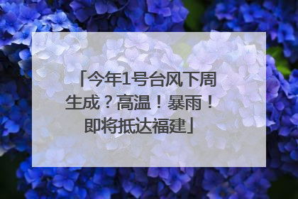 今年1号台风下周生成？高温！暴雨！即将抵达福建