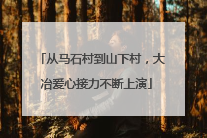 从马石村到山下村，大冶爱心接力不断上演