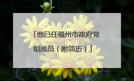 他已任福州市政府党组成员（附简历）
