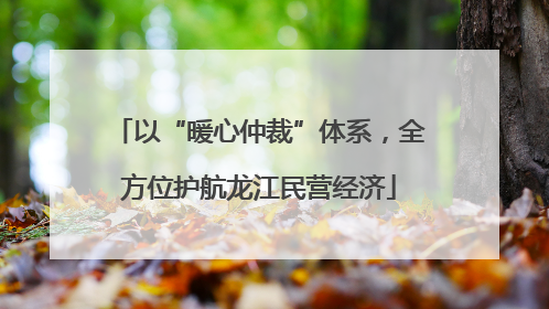 以“暖心仲裁”体系，全方位护航龙江民营经济