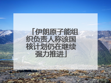 伊朗原子能组织负责人称该国核计划仍在继续强力推进