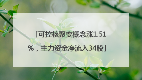可控核聚变概念涨1.51%，主力资金净流入34股