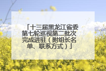 十三届黑龙江省委第七轮巡视第二批次完成进驻（附组长名单、联系方式）