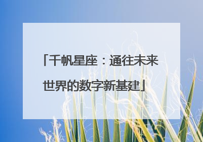 千帆星座：通往未来世界的数字新基建
