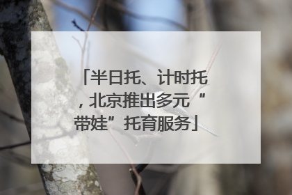半日托、计时托，北京推出多元“带娃”托育服务