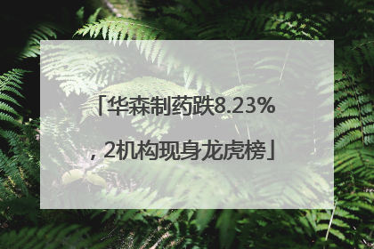 华森制药跌8.23%，2机构现身龙虎榜