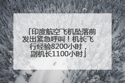 印度航空飞机坠落前发出紧急呼叫！机长飞行经验8200小时，副机长1100小时