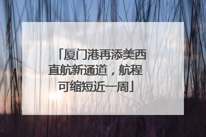厦门港再添美西直航新通道，航程可缩短近一周