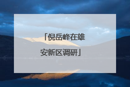 倪岳峰在雄安新区调研