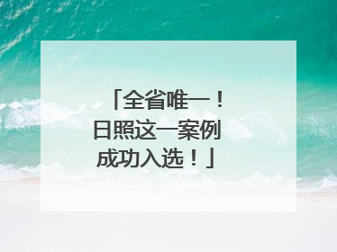 全省唯一！日照这一案例成功入选！