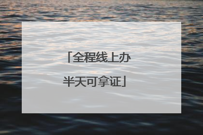 全程线上办 半天可拿证