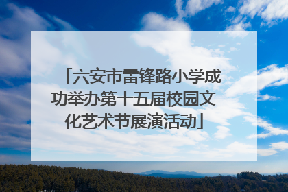 六安市雷锋路小学成功举办第十五届校园文化艺术节展演活动