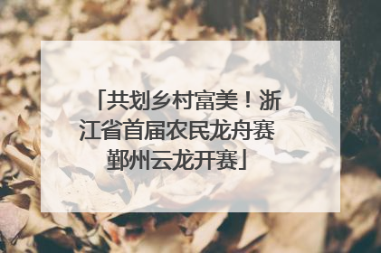 共划乡村富美！浙江省首届农民龙舟赛鄞州云龙开赛