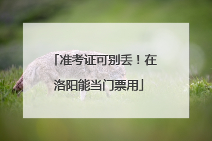 准考证可别丢！在洛阳能当门票用